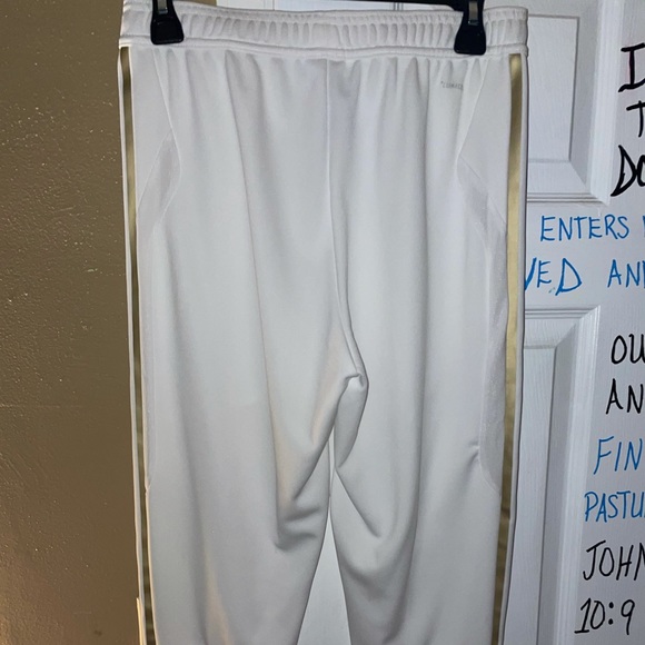 adidas pants white and gold